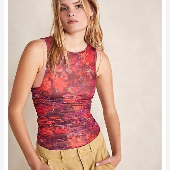 NWT Intimately Free People Under It All Printed Sleeveless Bodysuit Large Floral - Picture 1 of 9